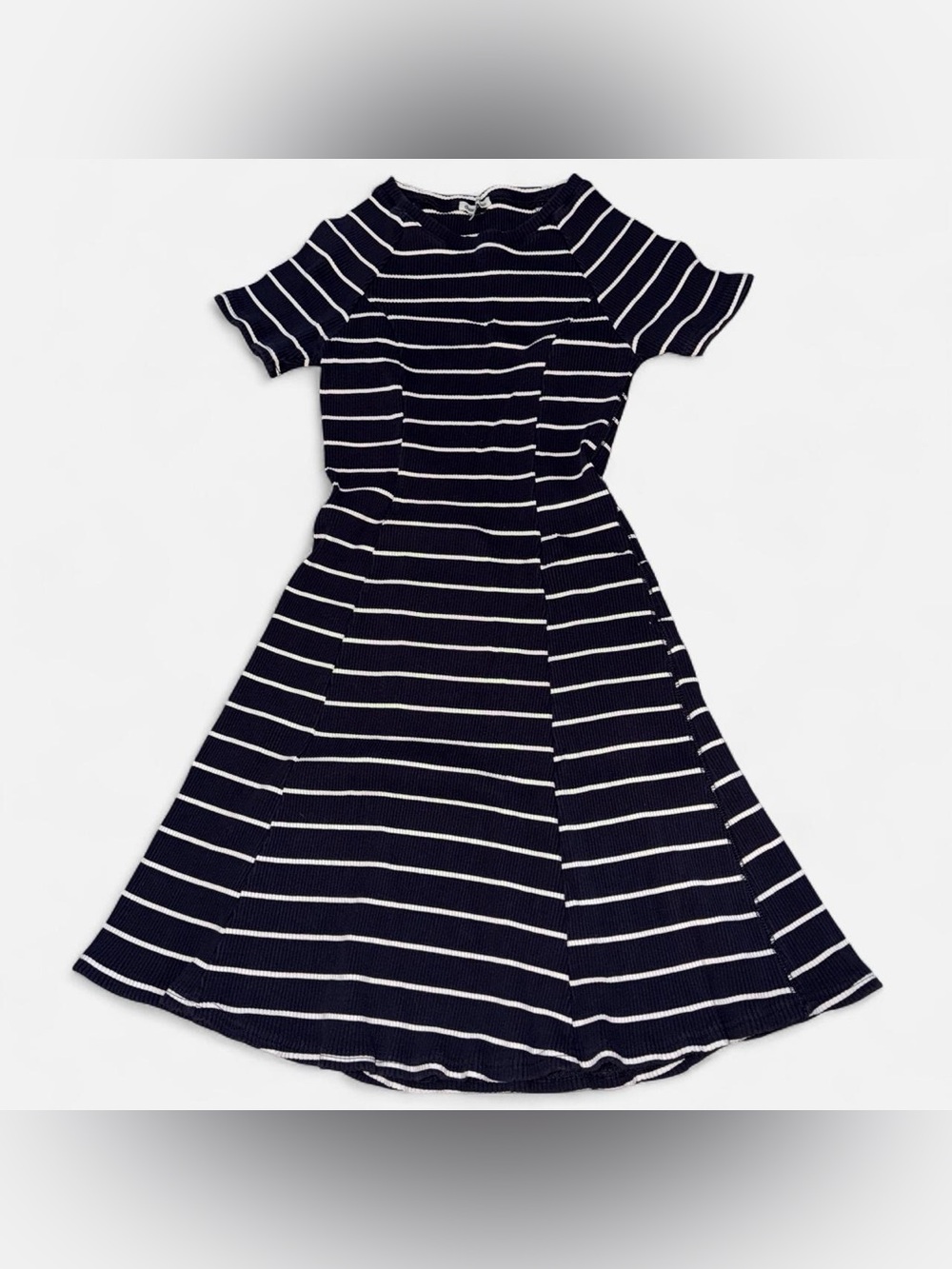 Charlotte Russe Striped Navy and White Fit-and-Flare Dress